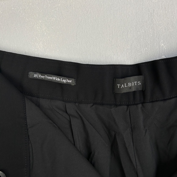 Talbots plus size 18 Easy travel wide leg pant black full length lined - Picture 9 of 10